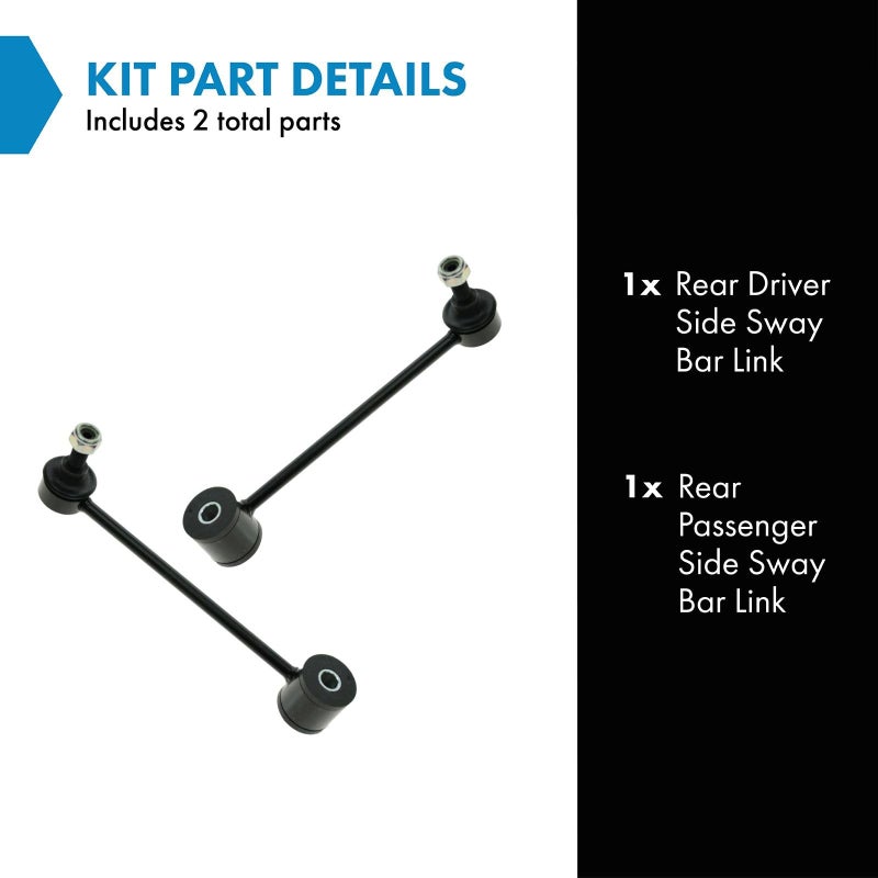 TRQ Rear Sway Stabilizer Bar End Link Pair Set of 2 For Escalade Hummer Jeep GM - Image 2